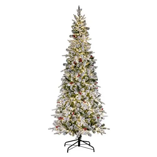Haute Decor Lexington Artificial Flocked Fir Slim Christmas Tree {1}