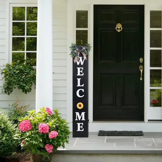 Welcome Sign for Front Porch (Black) {5}