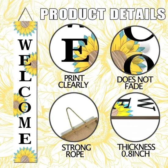 Sunflower Porch Sign Summer (Yellow) {2}