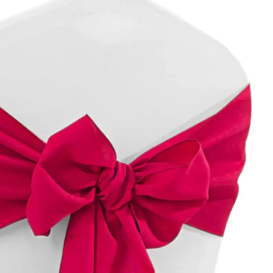 10 Pieces Apple Red Elegant Polyester Chair Sashes 8"x108" for Weddings & Events {3}