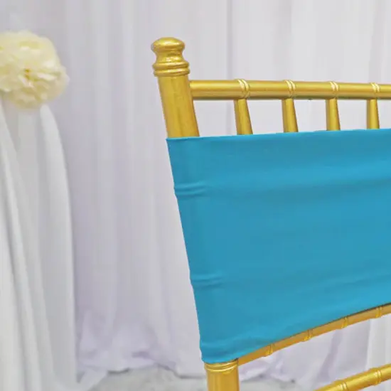 10 Pieces Vibrant Stretch Turquoise Spandex Chair Bands 7 x 13 Inches {5}