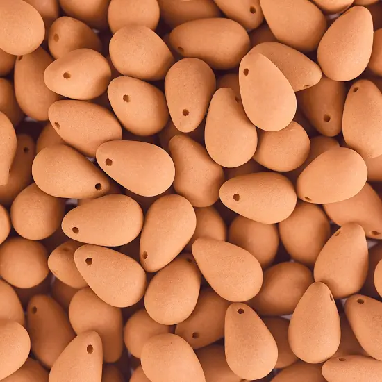 John Bead 114pcs 6x9mm Czech Glass White Alabaster Velvet Drop Bead Strands Soft Orange {1}