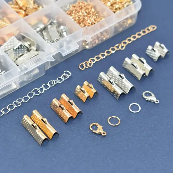 373Pcs Ribbon Bracelet Kit for Jewelry Making Ribbon(Gold and Silver) {5}