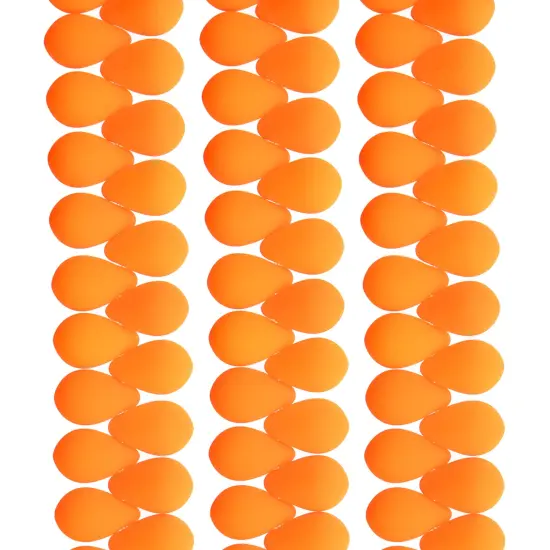 John Bead 114pcs 6x9mm Czech Glass White Alabaster Velvet Drop Bead Strands Bright Orange {2}