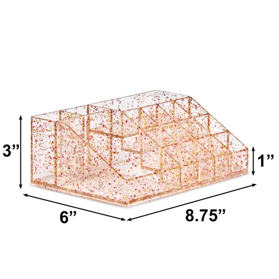 Sorbus 16 Slot Glitter Acrylic Makeup Organizer for Vanity and Bathroom {3}