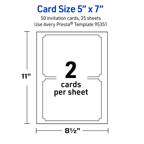 Avery Matte White Invitation Cards, 5" x 7" Rectangle Scalloped Edge {5}