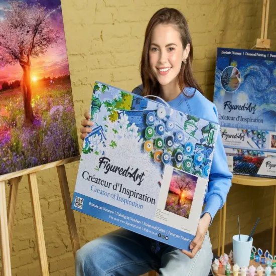 Figured'Art Paint by Numbers Kit for Adults with Frame Tree with Female Body 16"x20" - Craft Art Painting DIY Kit Canvas Already Stretched on a Wooden Frame {2}