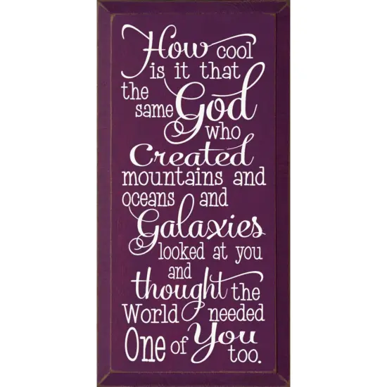 Inspirational Quote Wall Decor – Unique God’s Creation Design Purple-White {1}