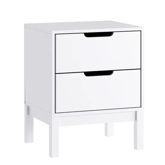 Emma and Oliver Samuel Kids Double-Drawer Night Stand with Solid Wood Frame, Side Table for Kids Bedroom Gray {8}