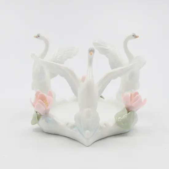 Ceramic Swan Pillar Candle Holder, Wedding D&eacute;cor or Gift, Anniversary D&eacute;cor or Gift, Romantic Home D&eacute;cor, Vanity Decor {3}