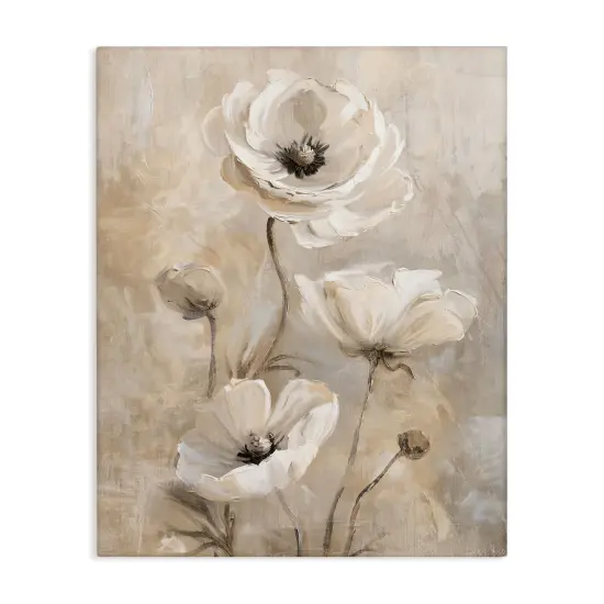 Stupell Industries Natural Beige Poppies Canvas Wall Art Design by Nina Blue {1}