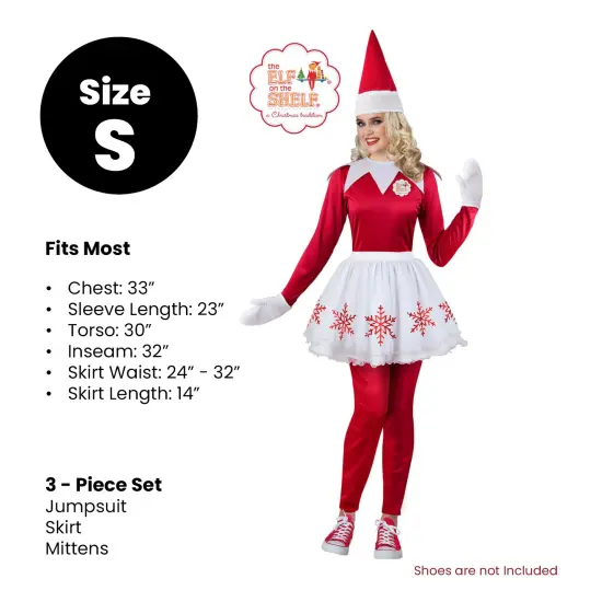Fun World The Elf on the Shelf Woman's Christmas Costume - Small Red {5}