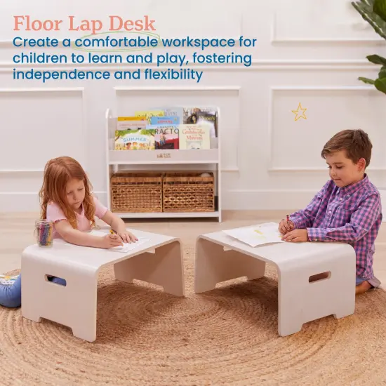 Bentwood Lap Desk with Handles, Activity Table White Wash {3}