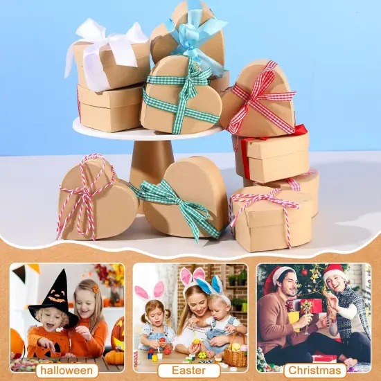 48-Piece Heart-Shaped Paper Mache Gift Boxes &ndash; 3.9" DIY Craft Boxes with Lids for Painting, Decoupage & Jewelry Storage {3}