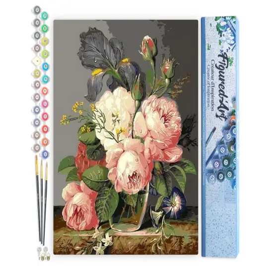 Figured'Art Paint by Numbers for Adults Bouquet of Wild Flowers 16"x20" - Craft Art Painting DIY Kit Rolled Canvas without frame {1}