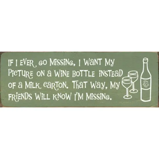 Unique Knotty Pine Wine Bottle Display: Perfect for Missing Person Humor Red-White {2}