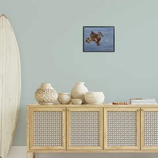 Stupell Industries Duck Family Ripples Framed Giclee Wall Art Design by Valerie Rogers {2}