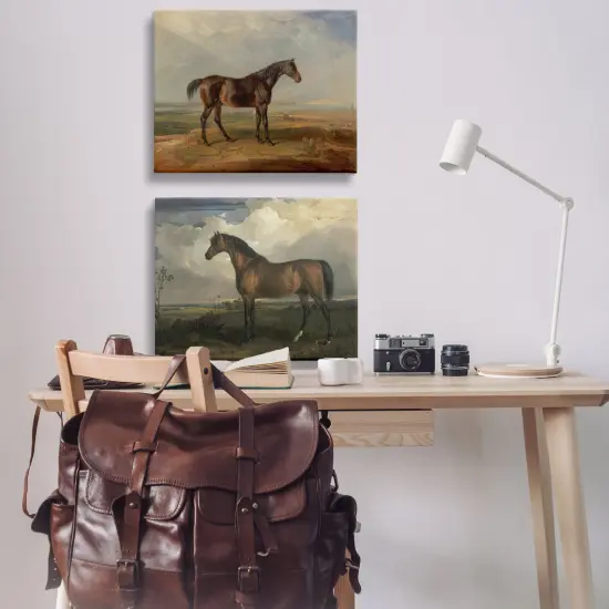 Stupell Industries Horses in Desolate Terrain 2pc Canvas Wall Art Set Design by James Ward {2}