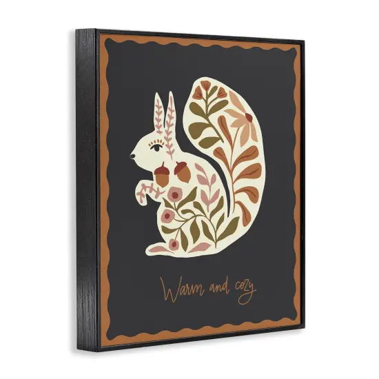 Stupell Industries Autumnal Folk Squirrel Framed Giclee Wall Art Design by Caroline Alfreds {3}