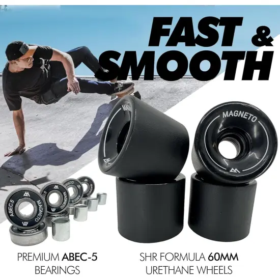 Magneto Complete Skateboard | 27.5" x 7.5" | 6-Layer Canadian Maple Double Kick Concave Deck | Skateboard Cruiser Skateboard for Kids, Boys, Girls, Beginners Ages 3-14, Teens {6}