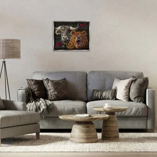 Stupell Industries Bull & Bear Finance Floating Frame By Joseph Burgess {2}