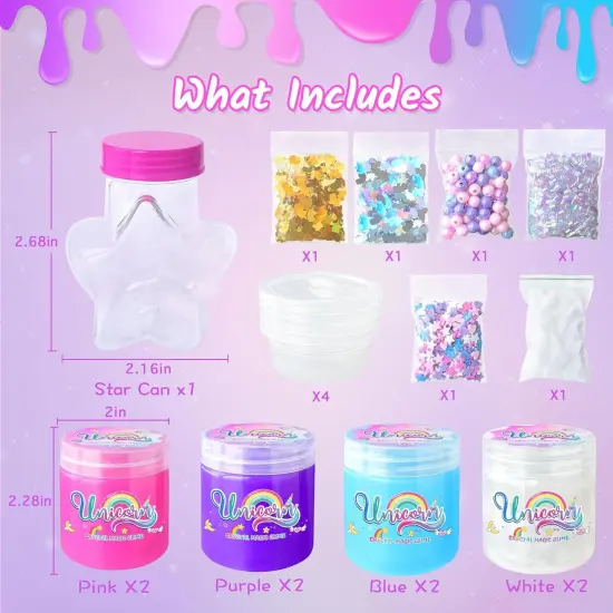 Unicorn Slime Kit with Glitter Add Ins {2}