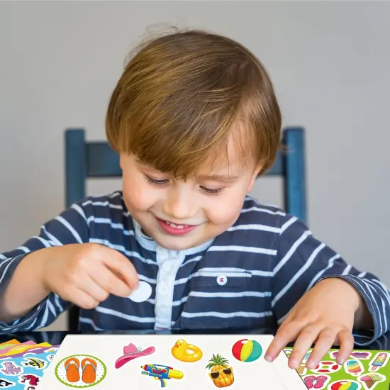 500 PCS Summer Stickers for Kids, 30 Sheets Beach Ocean Tropical Stickers Bulks, Ice Cream Sea Animal Holiday Hawaiian Sticker Crafts {5}