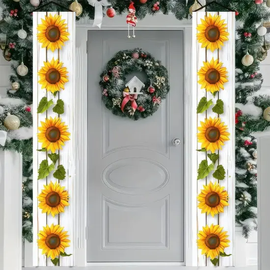Sunflower Welcome Hanging Banners Spring Porch Banners Flags Summer Door Banners Party Decorations Hanging Banner12 x 72inches Seasonal Front Door Sign Decoration {1}