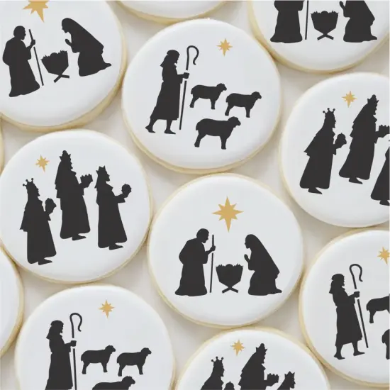 Nativity, Wisemen and Shepherd Cookie Stencil Set | C1012 by Designer Stencils | Cookie Decorating Tools | Baking Stencils for Royal Icing, Airbrush, Dusting Powder | Reusable Plastic Food Grade Stencil for Cookies | Easy to Use & Clean {2}