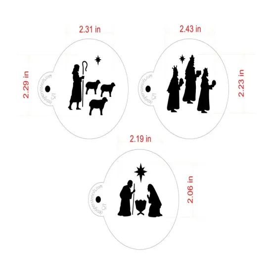 Nativity, Wisemen and Shepherd Cookie Stencil Set | C1012 by Designer Stencils | Cookie Decorating Tools | Baking Stencils for Royal Icing, Airbrush, Dusting Powder | Reusable Plastic Food Grade Stencil for Cookies | Easy to Use & Clean {3}