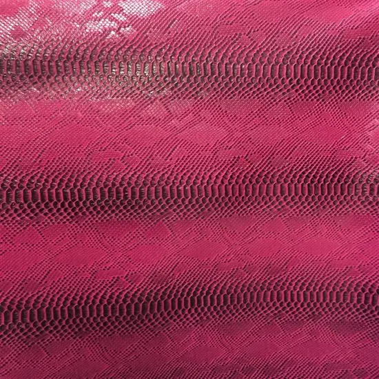 1 Yard Faux Snake Skin Vinyl Fabric For Automotive Upholstery Handbags Crafts 54 Inch Width Fuchsia {6}