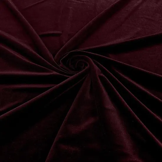 1 Yard Luxurious Stretch Velvet Fabric Polyester Lycra Spandex 58/60" Wide Dark Burgundy {1}