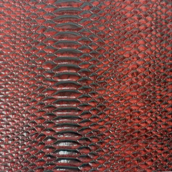 1 Yard Culebra Patent 3D Embossed Snake Skin Vinyl Fabric For Upholstery Handbags 54" Width Mocha Brown {2}