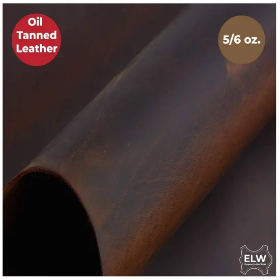 Import Tooling Full Grain Cowhide Leather 5/6 oz (2mm) Medium BROWN {1}