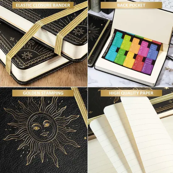 Planner 2025-2026 - Academic Planner 2025-2026, July 2025 - June 2026, 5.75" x 8.25", Weekly and Monthly, Faux Leather with Back Pocket & 40 Notes Pages - The Sun {2}