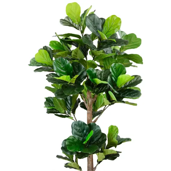 Northlight Potted Two Tone Green Artificial Wide Fiddle Leaf Fig Tree - 6.25' {4}