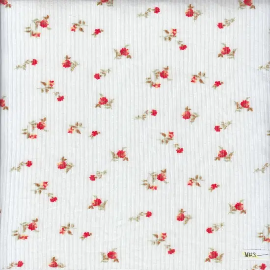 Soft 4&times;2 Yummy Rib Knit Fabric with Ditsy Floral Print, 87% Polyester, 13% Spandex & 58/60&Prime; Wide PEACH {2}