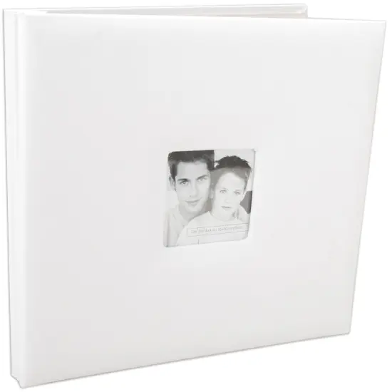 Mbi Fashion Fabric Post Bound Album W/Window 12"X12"-White {3}