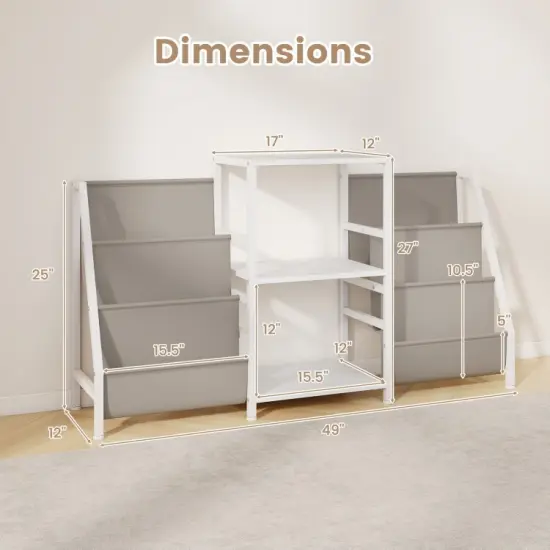 Wooden Record Player Stand with 3 Shelves, Turntable Display for up to 200 Albums, Compact Storage Solution White {5}