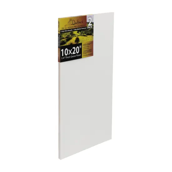 Jerry's Artarama Da Vinci Dual Sided Pro Panel Board - 2-Pack, 10x20" 6mm Deep Panels for Painting - Archival, Acid-Free Art Supplies - Ultra-Smooth & Medium Textured Paint Surfaces {1}