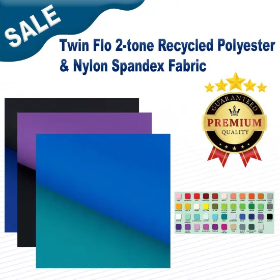 Twin Flo 2 tone Recycled Polyester & Nylon Spandex Fabric Black/Brick Red {2}