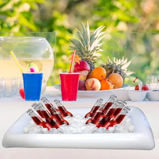 4E's Novelty 2 Pack Inflatable Iced Buffet - Serving BarFood Serving Tray for Indoor & Outdoor Parties {6}