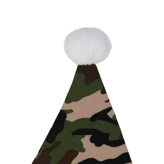 Northlight Unisex Adult Camouflage Christmas Santa Hat- One Size - Green and White {7}