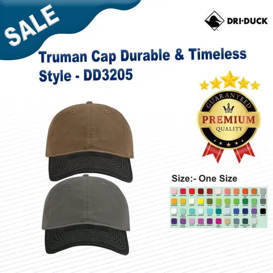 Dri Duck&reg; Truman Cap Durable & Timeless Style FIELD KHAKI {2}