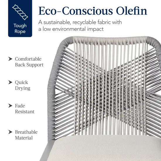 Best Choice Products Set of 2 Indoor Outdoor Counter Height Barstools w/ All-Weather Rope & Aluminum Gray/Meteor {3}