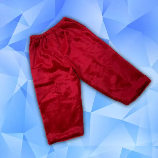 Majestic Santa Pants in Deluxe Burgundy Plush with Elastic Waist and Side Pockets {3}