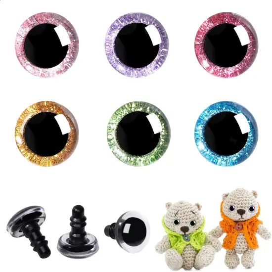 120pcs 20mm 3D Glitter Plastic Safety Eyes for Amigurumi {1}