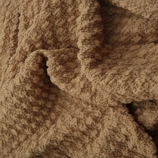 1 Yard Cauliflower Jacquard Knit Fabric, 59/60&Prime; Wide Polyester Spandex Blend OLIVE VINTAGE {3}