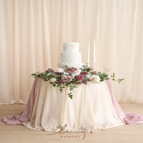 Wedding Artificial Welcome Sign Flowers Swag Arch Floral Garland (NOT INCLUDE SIGN) {5}