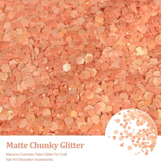 Matte Coral Chunky Glitter {2}